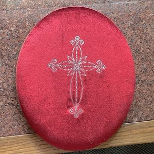 Red velvet wall hanging
